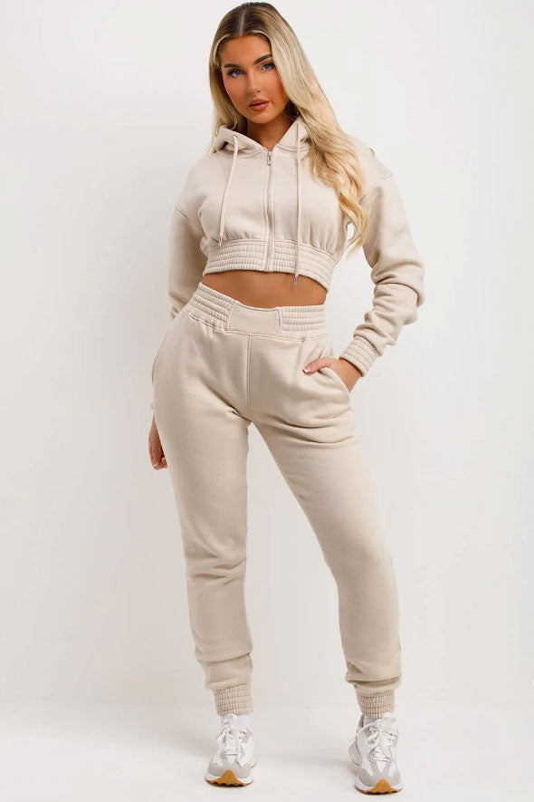 Cropped tracksuit best sale