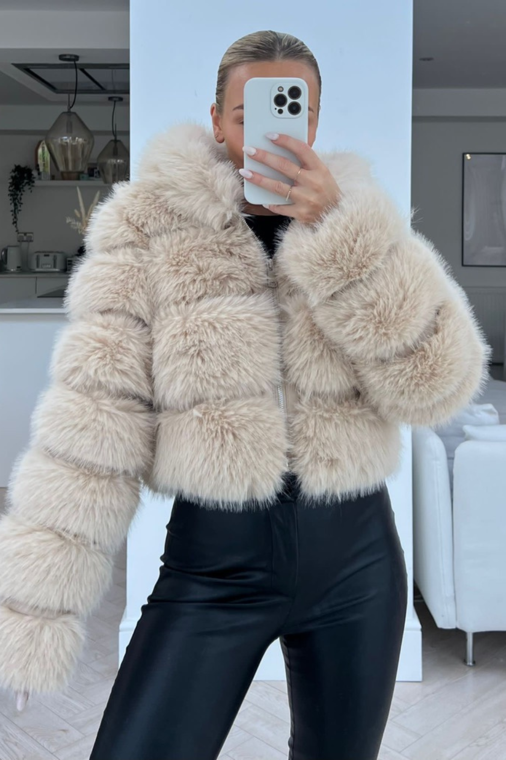 Cream fur top jacket uk