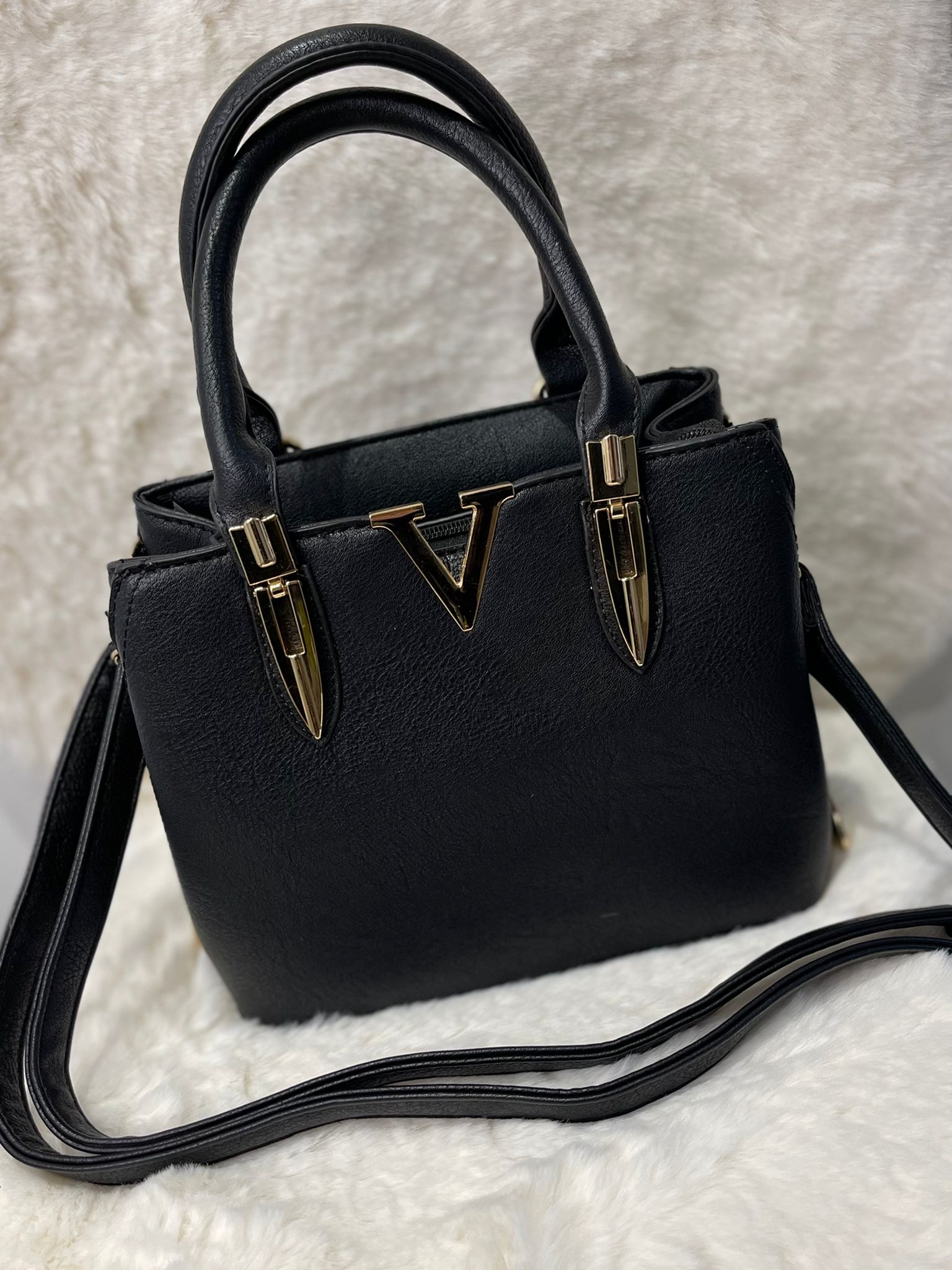 BLACK V CUT BAG – Looking Good Boutique - Main Image