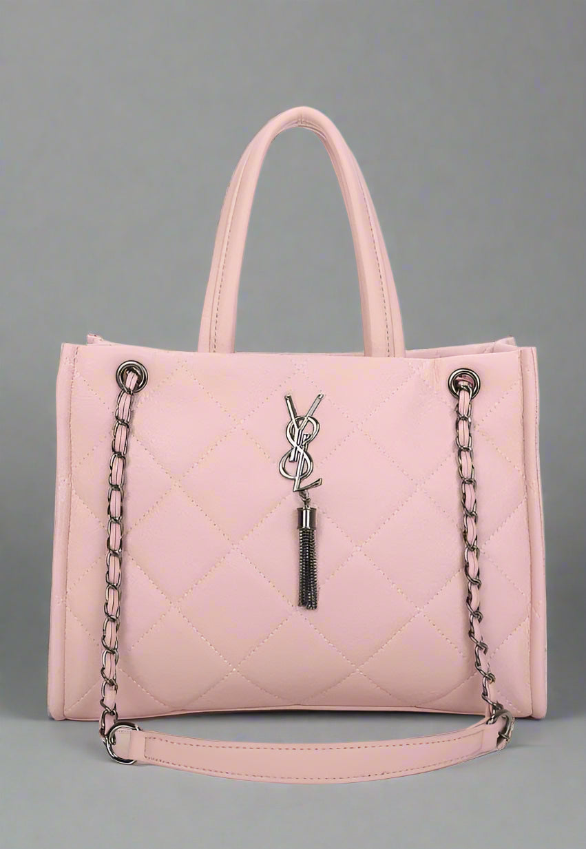 Quilted Tote Bag JM1615 Pink