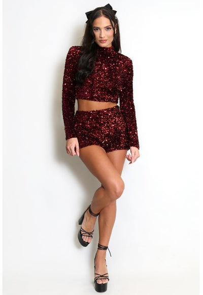 Sequin Hot Pants Copper