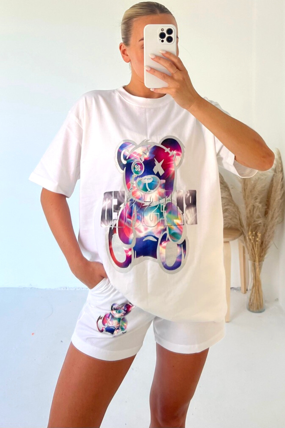 BLESSED TEDDY WHITE T-SHIRT AND SHORT CO-ORD