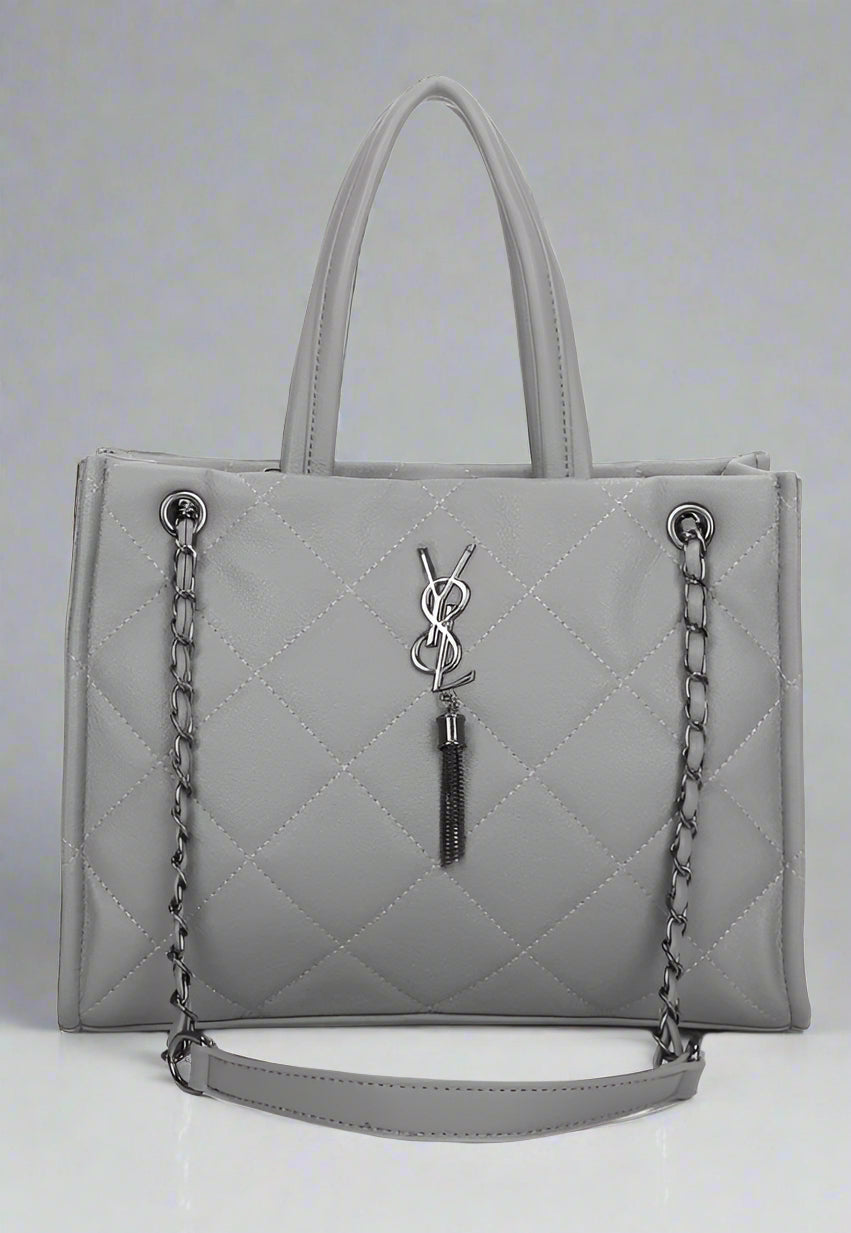 Quilted Tote Bag JM1615 Grey