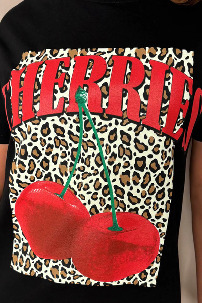 Black Cherry Leopard T-Shirt