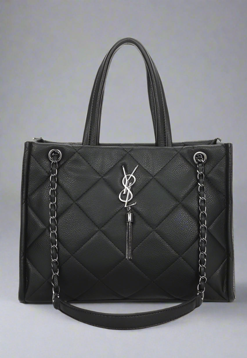 Quilted Tote Bag JM1615 Black