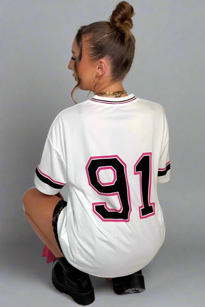 Football Jersey T Shirt With Los Angeles Print Sky White