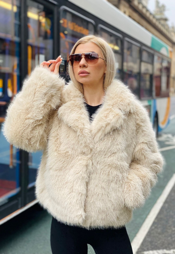 Deluxe Faux Fur Cream Jacket