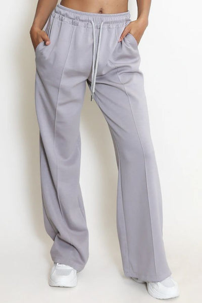 Elasticated Wide Leg Joggers- Grey