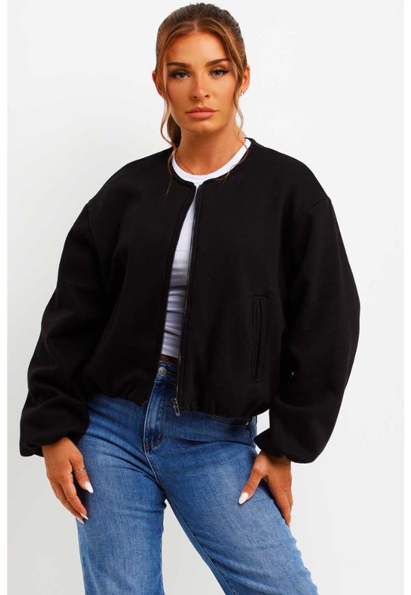 Soft Bomber Jacket Brown Black