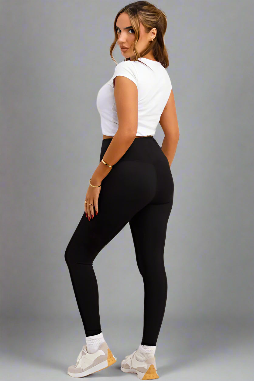 High Waist Seamless Body Contour Leggings Black