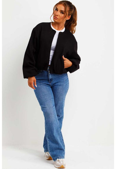Soft Bomber Jacket Brown Black