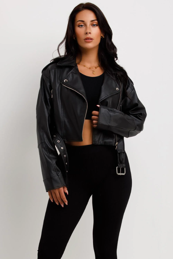 Faux Leather Jacket Black