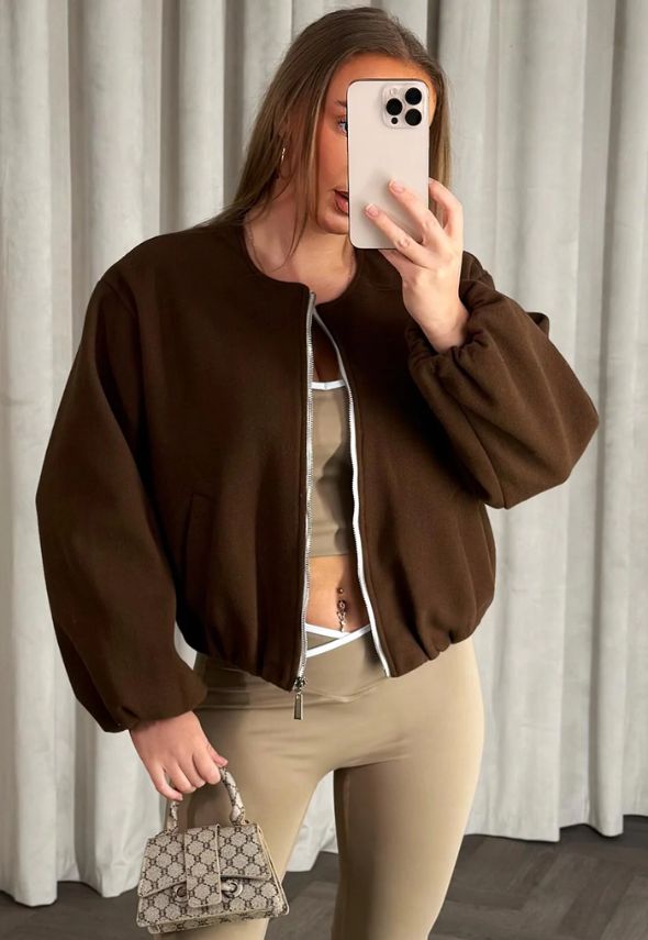 Soft Bomber Jacket Brown