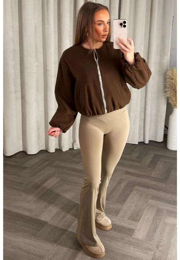 Soft Bomber Jacket Brown