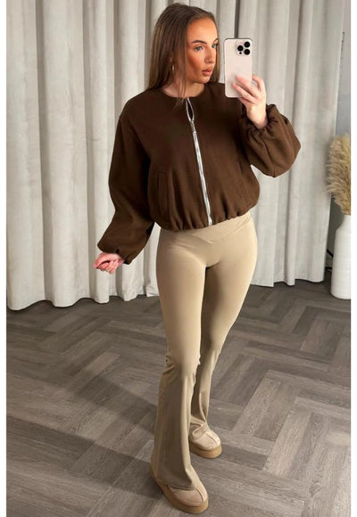 Soft Bomber Jacket Brown