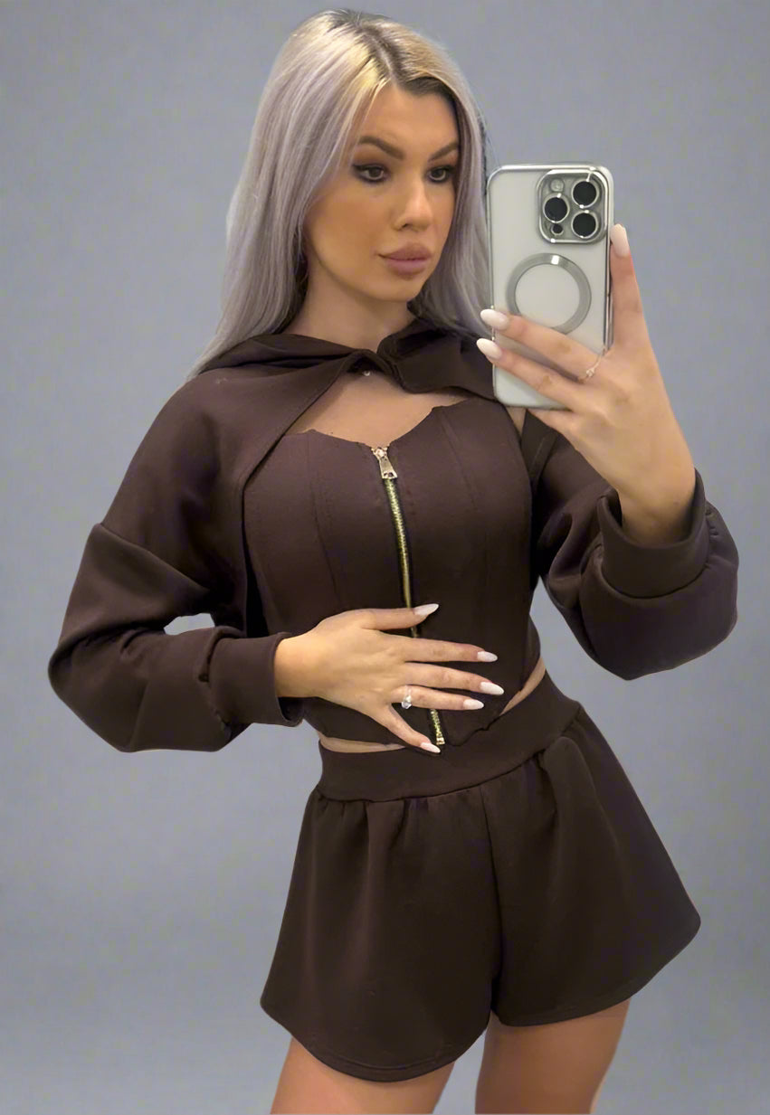3 Piece Party Set Brown