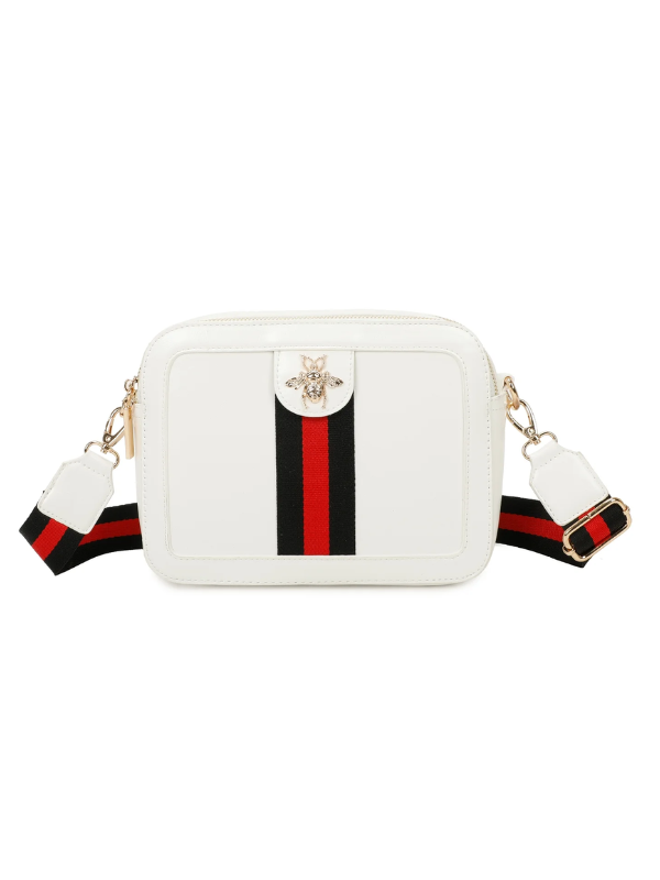 Bee "G " Crossbody Bag White