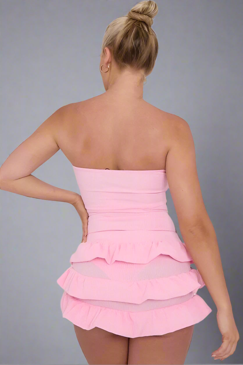 Knot Front Mini Dress Pink