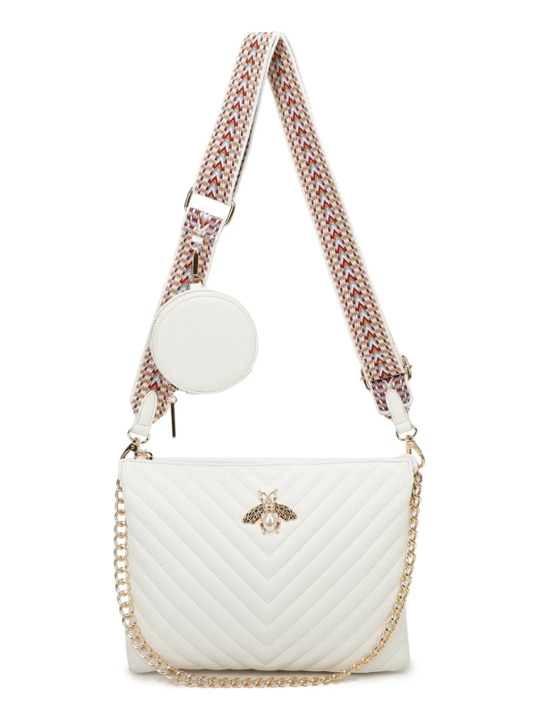 Queen Bee Crossbody Bag White