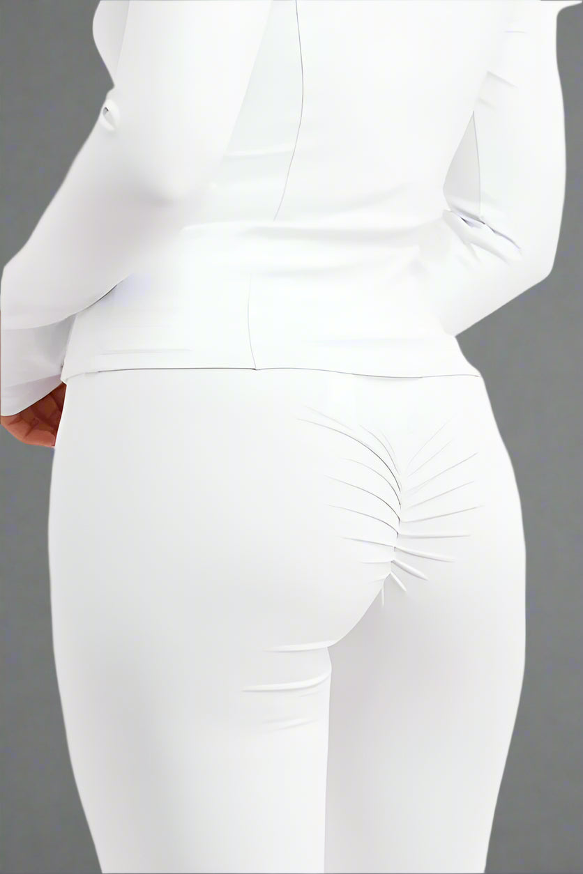 Flare Trouser And Zip Up Sports Jacket Co Ord White