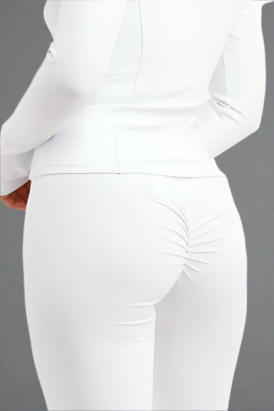 Flare Trouser And Zip Up Sports Jacket Co Ord White