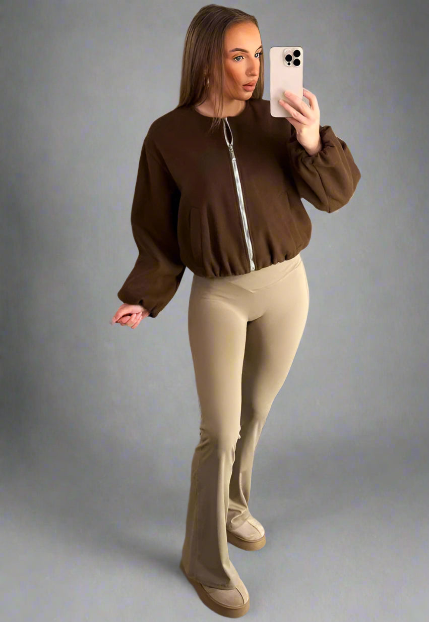 Soft Bomber Jacket Brown