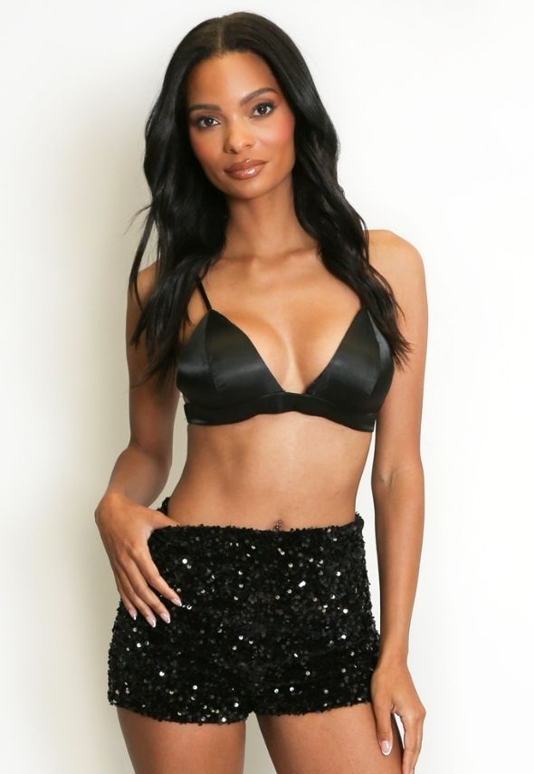 Luxe Satin Bralet Black