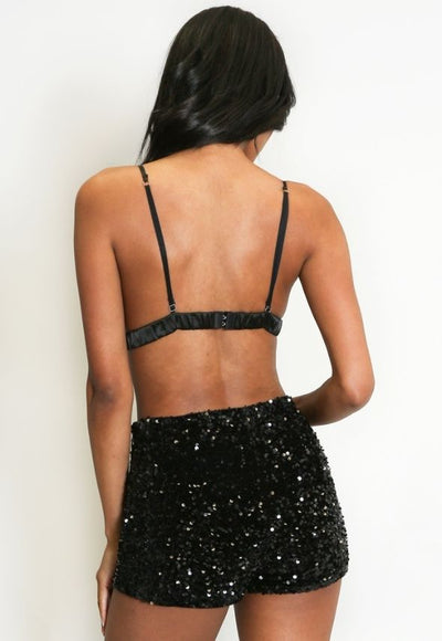 Luxe Satin Bralet Black