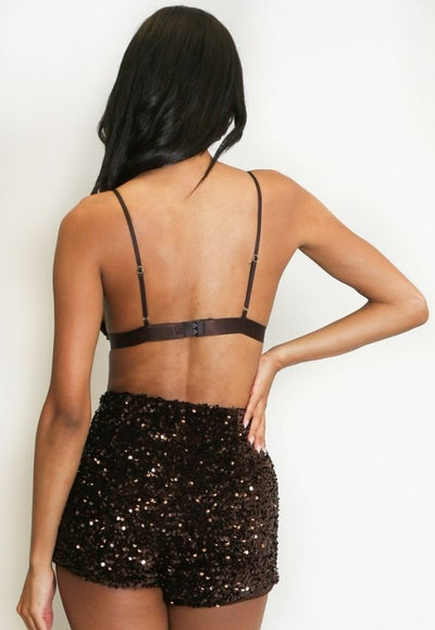 Luxe Satin Bralet Brown