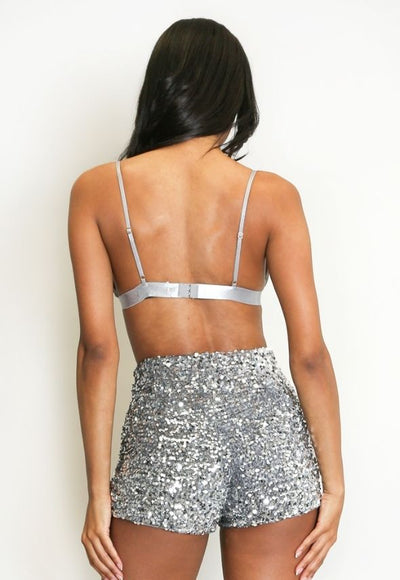 Luxe Satin Bralet Silver