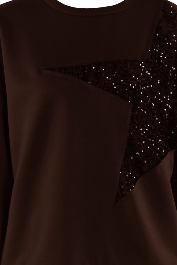 Star Sequin Sweatshirt And Trouser Co-Ord Brown