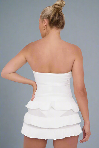 Knot Front Mini Dress White