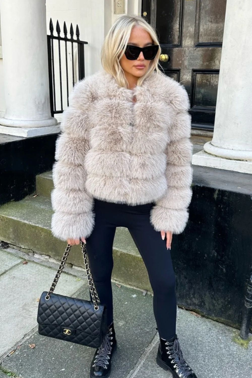 FAUX FUR BEIGE JACKET