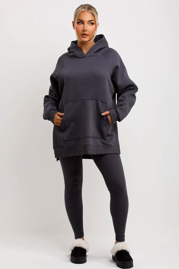 Hoodie And Leggings Set Charcoal