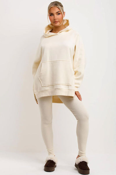 Hoodie And Leggings Set Cream