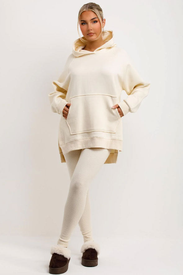 Hoodie And Leggings Set Cream