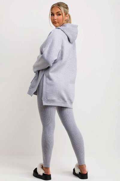 Hoodie And Leggings Set Grey