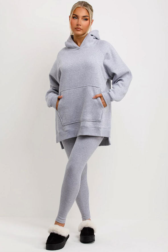 Hoodie And Leggings Set Grey