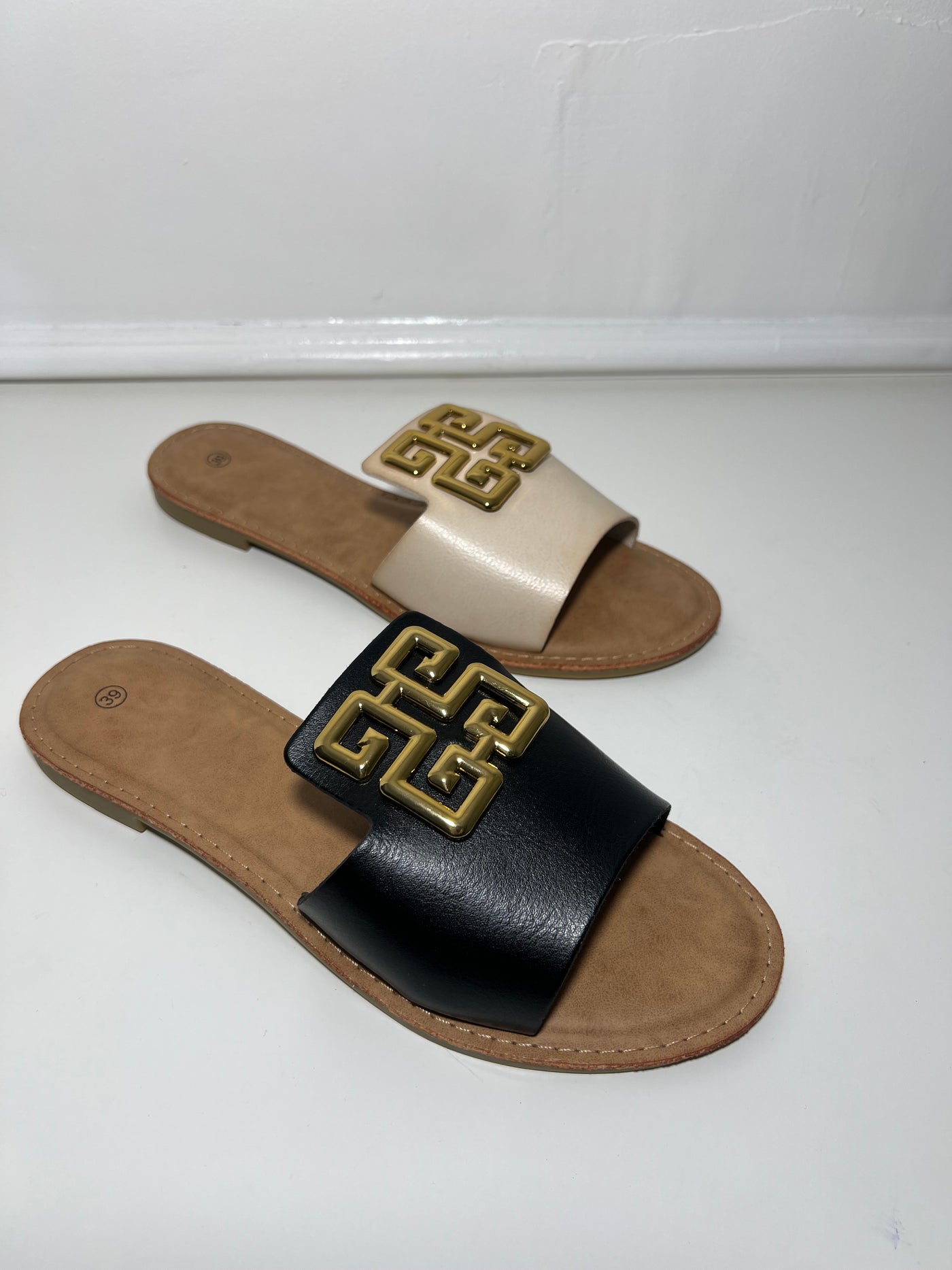 Black Inspired logo sandle