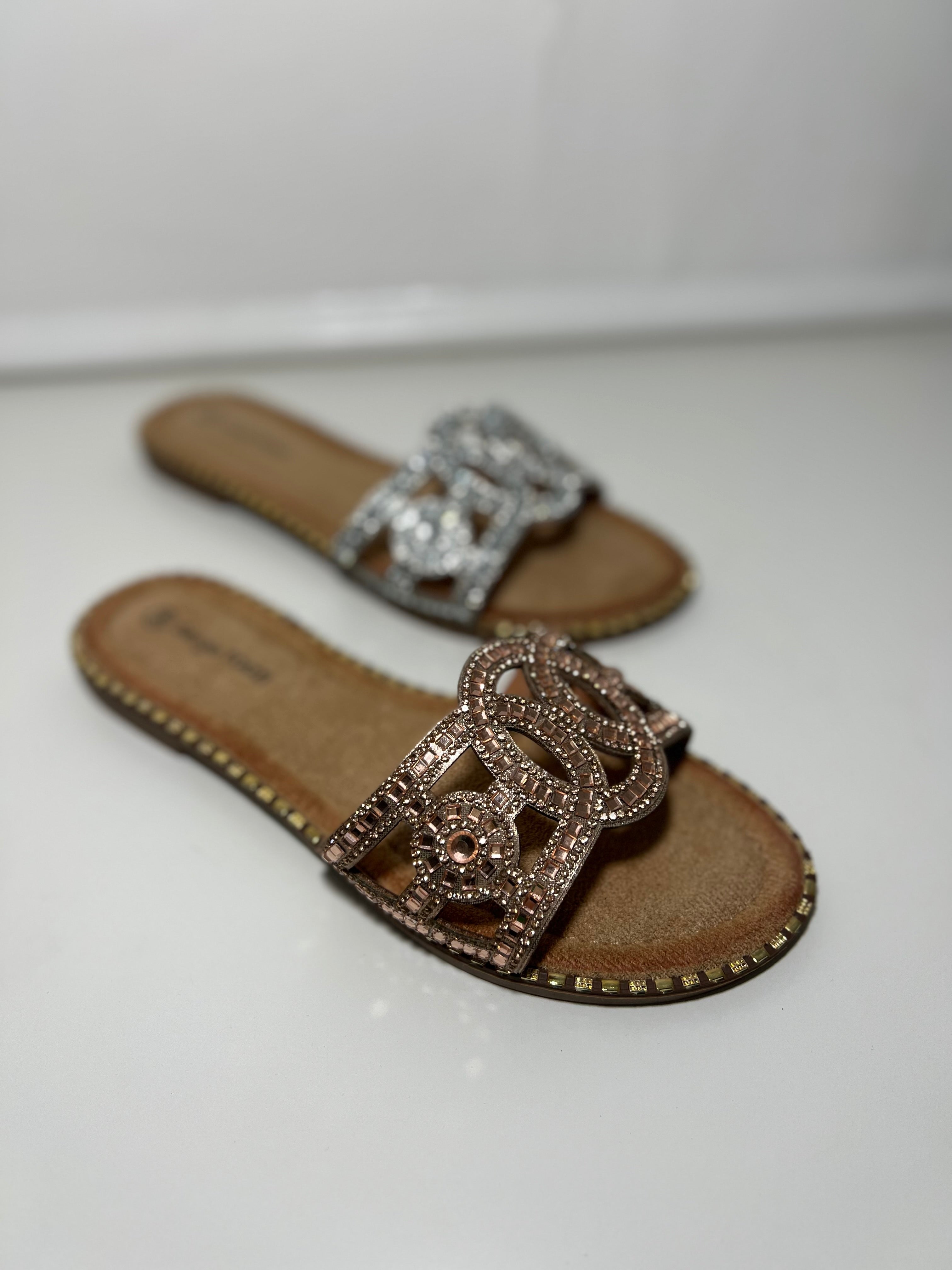 Rose Flip flop jewelled sandal – Looking Good Boutique