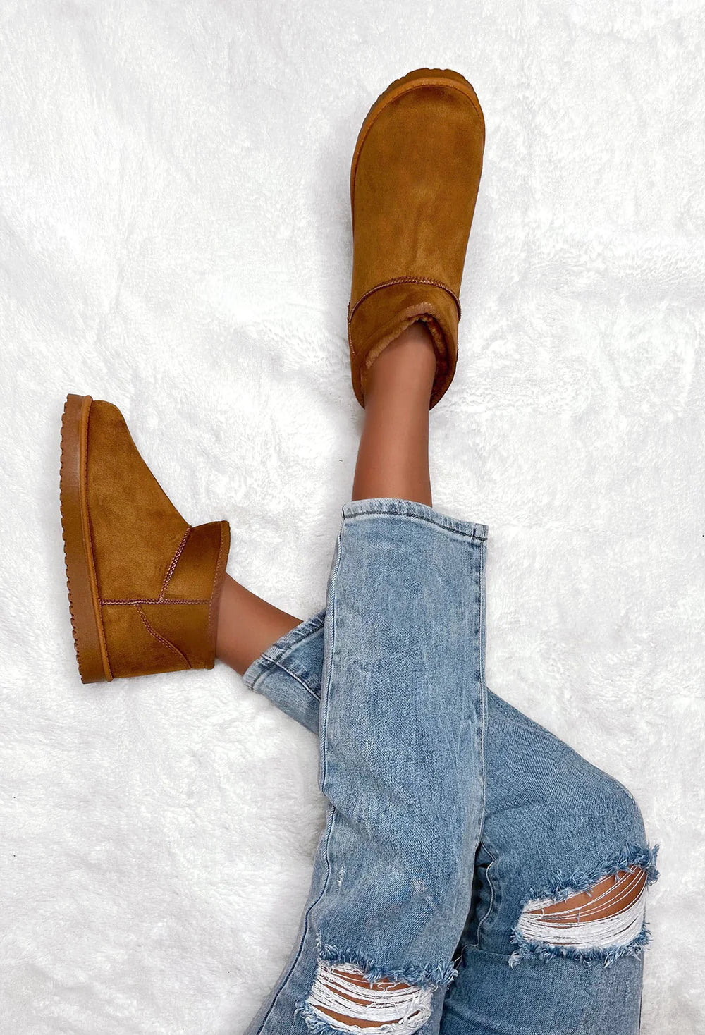 Keeping You Warm Tan Faux Fur Lined Boot