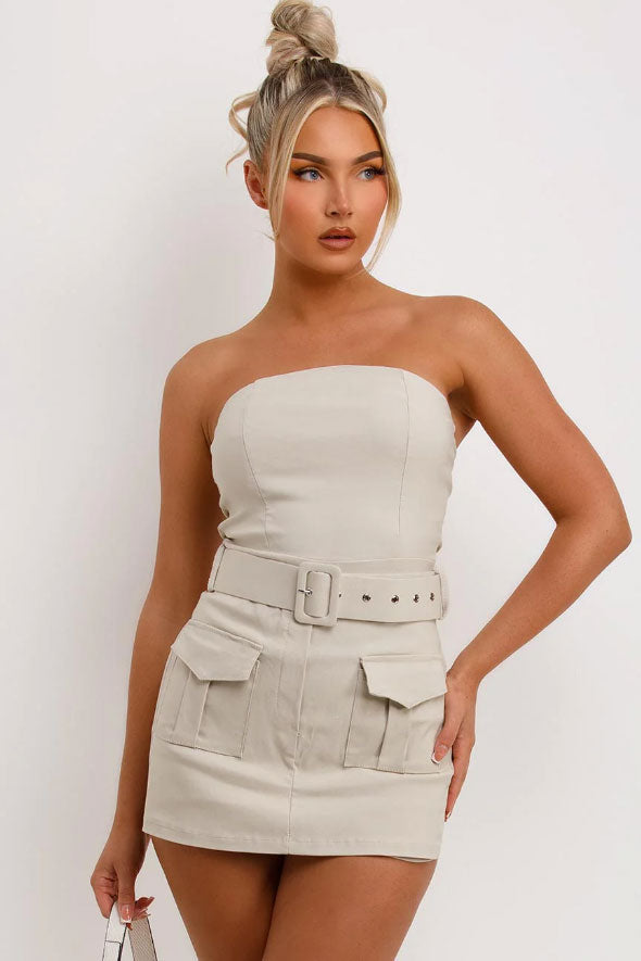 skort dress With Belt And Pockets Beige A forever favorite 🖤 beach tunic COLOR:ELECTRIC BLUE