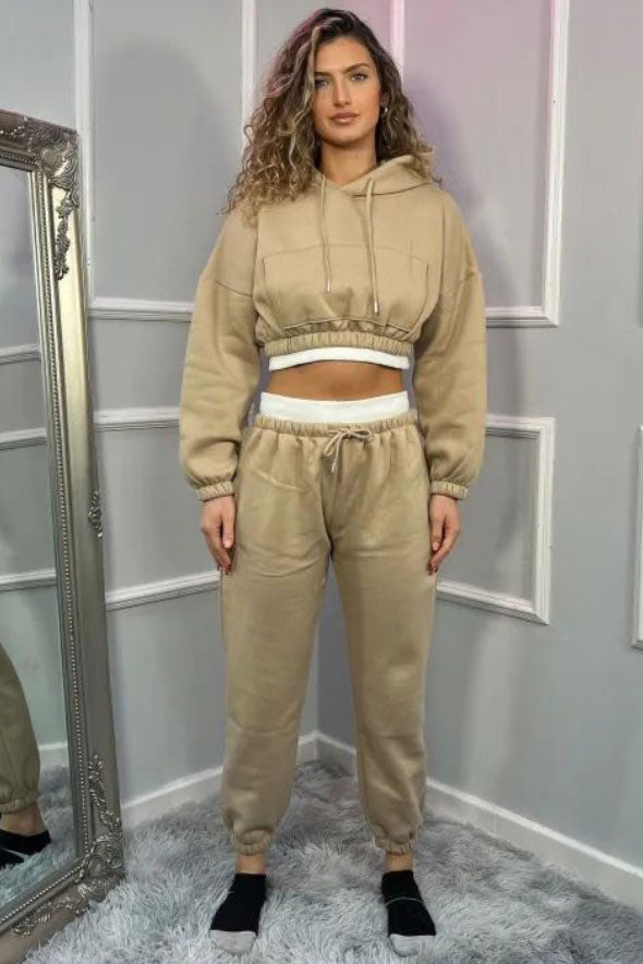 CROPPED TRACKSUIT CAMEL