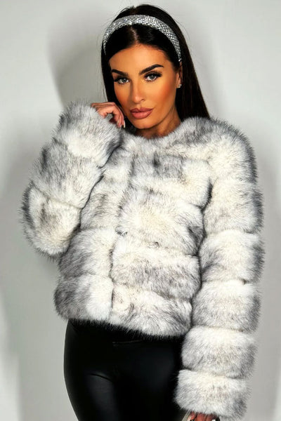 Faux Fur Bubble Coat Snow White