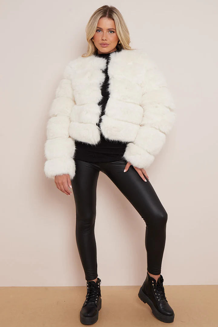 White Super Soft Faux Fur Jacket