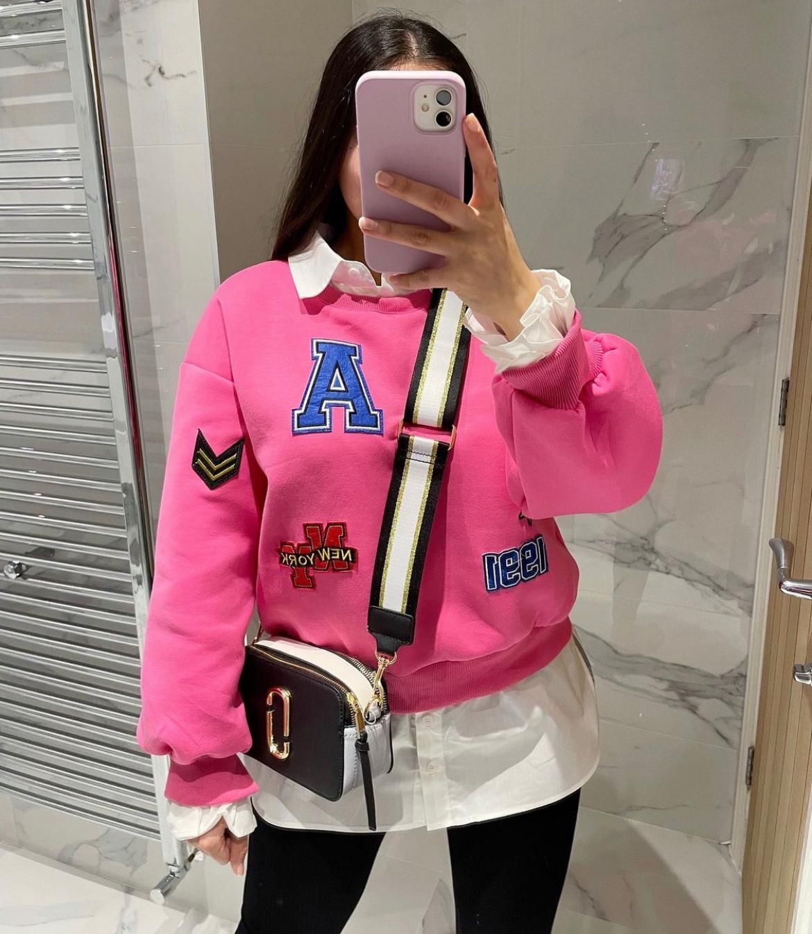 PINK PATCH SHIRT WITH JUMPER