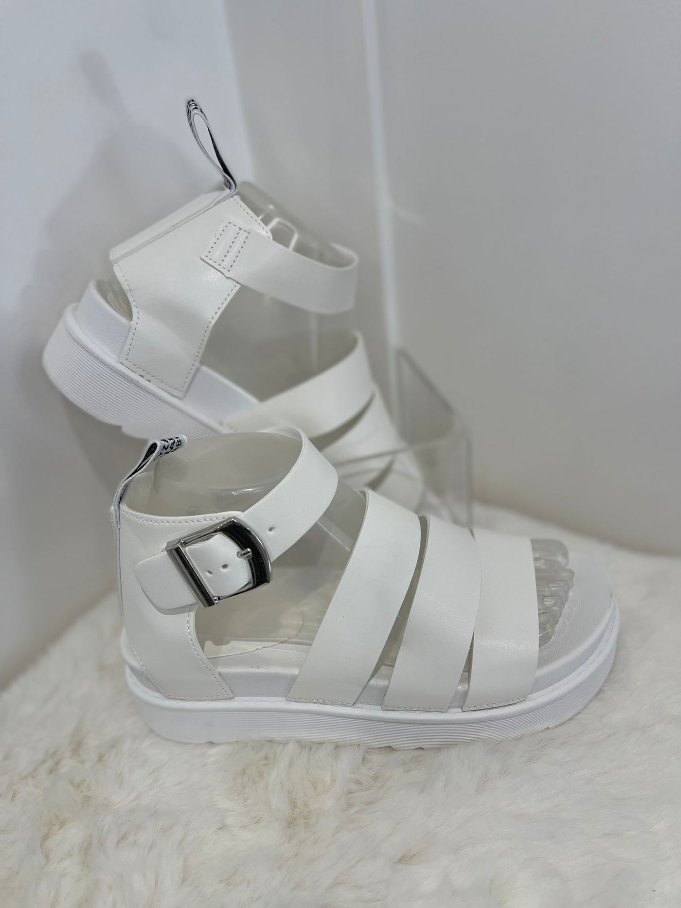 WHITE chunky strap sandal