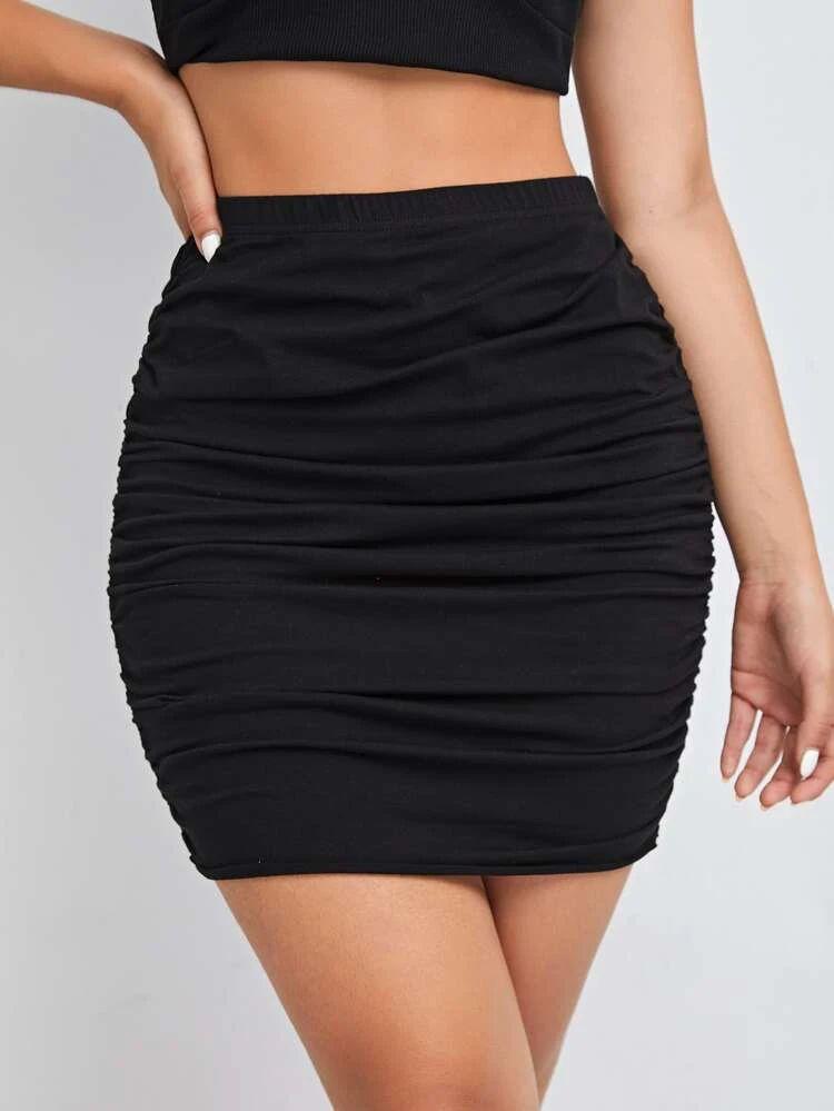 Black Ruched skirt