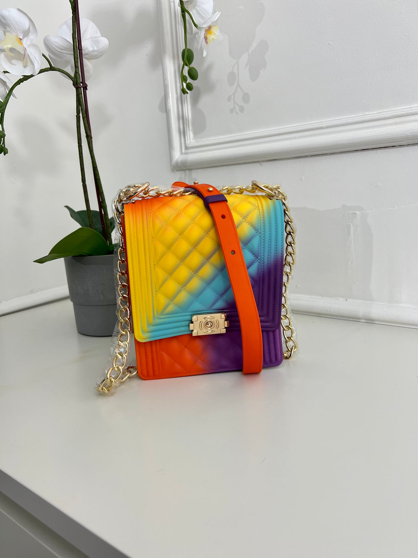 MULTICOLOUR RAINBOW CROSS OVER BAG