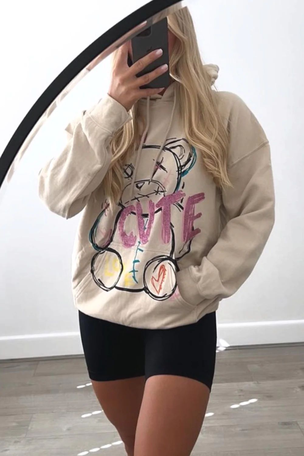 Sand cute bear hoodie